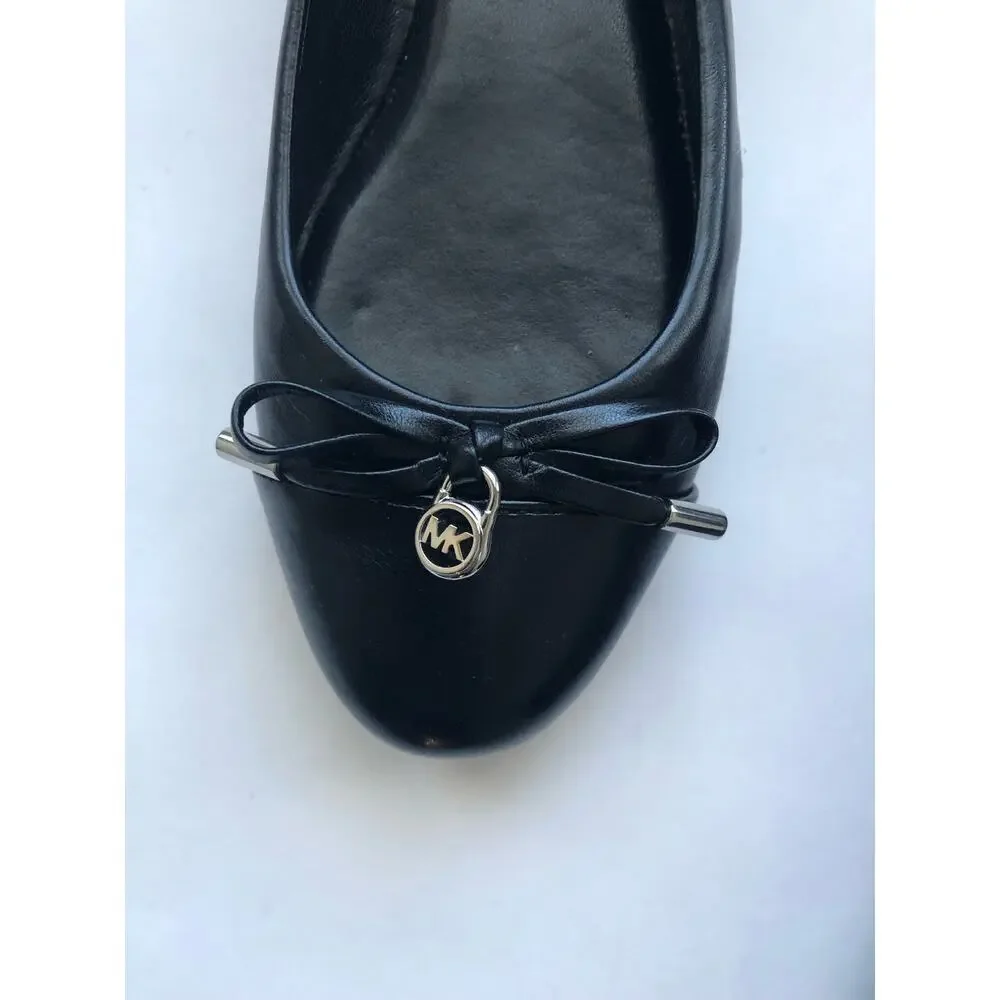 NWOB Michael Kors Black Leather Ballet Flats - Picture 3 of 6